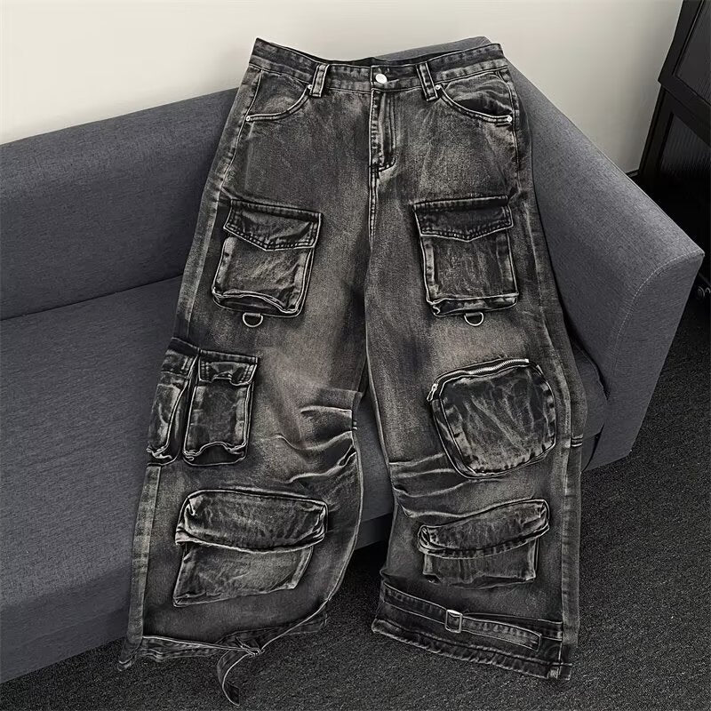 Multi pocket workwear jeans for men