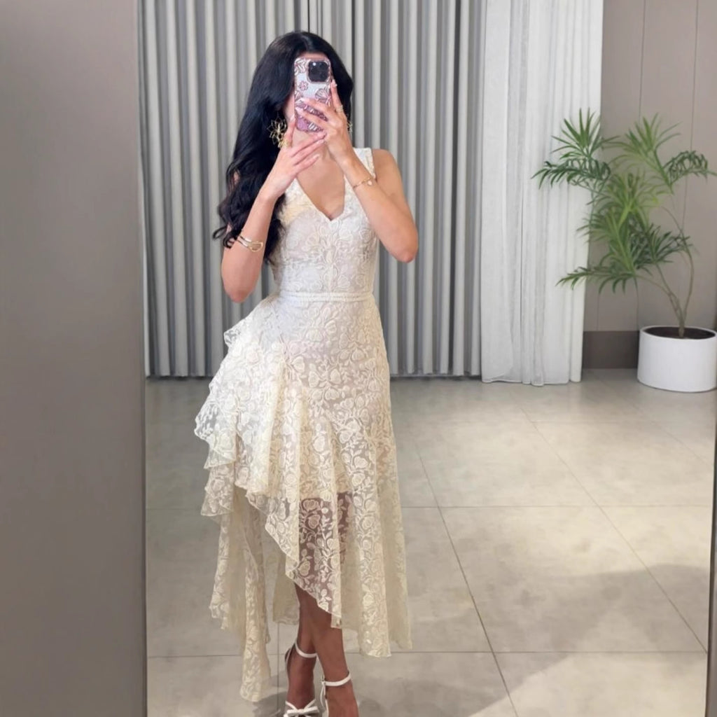 Asymmetric Jacquard Dress for Women