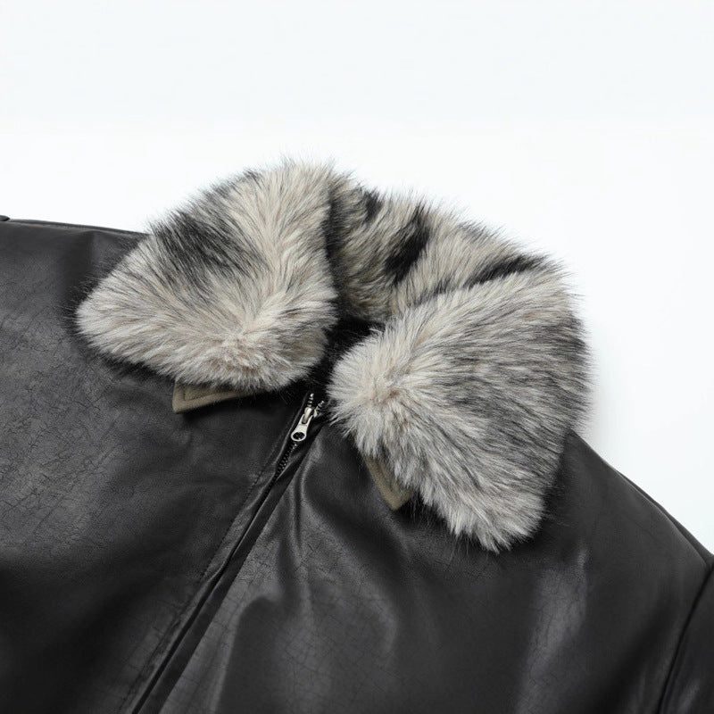 Winter Thick Warm Jacket for Men and Women,  Retro Street Style with Detachable Fur Collar