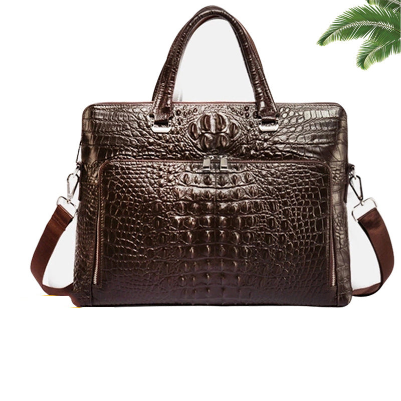 Crocodile Handbags for Men Genuine Leather Laptop Bag High Quality Leather A4 Business Shoulder Bags