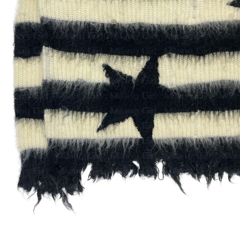 Loose autumn and winter star striped woolen sweater