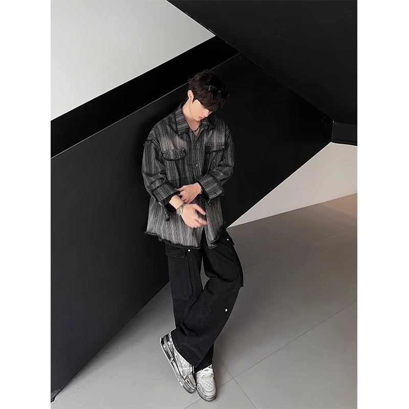 Advanced striped shirt for men in autumn and winter