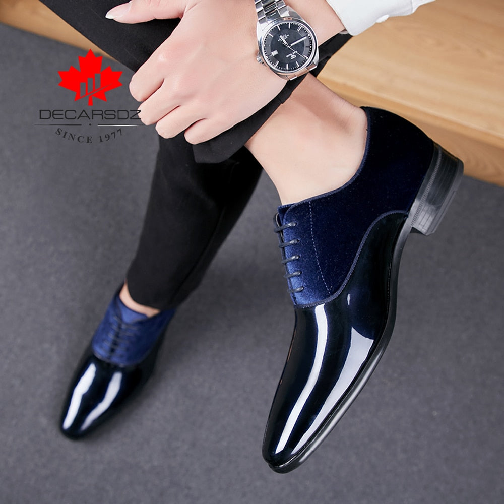 DECARSDZ Men Dress Shoes Men Spring Wedding Fashion Office High Quality Leather