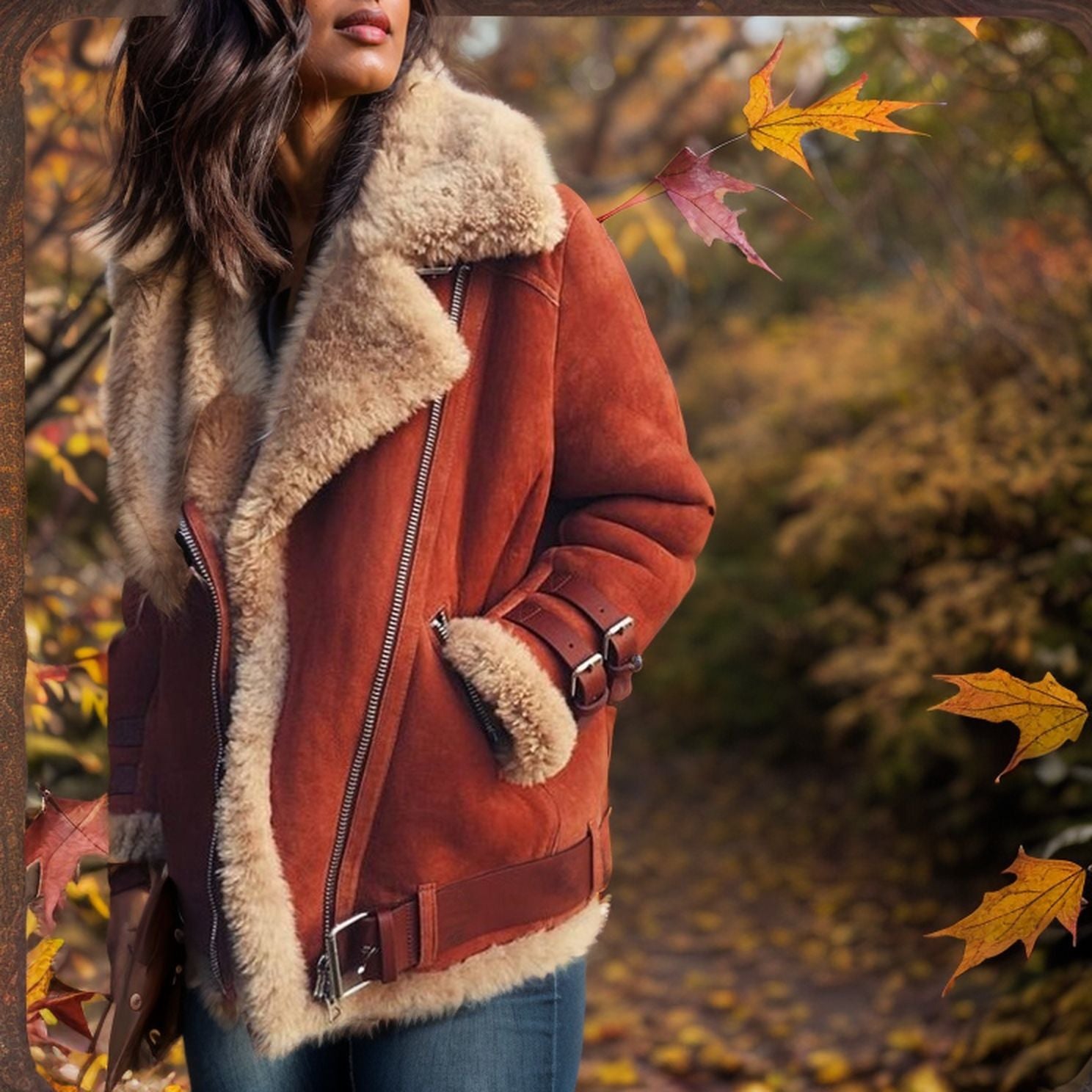 Women's collar fur and cotton coat autumn and winter women's coat