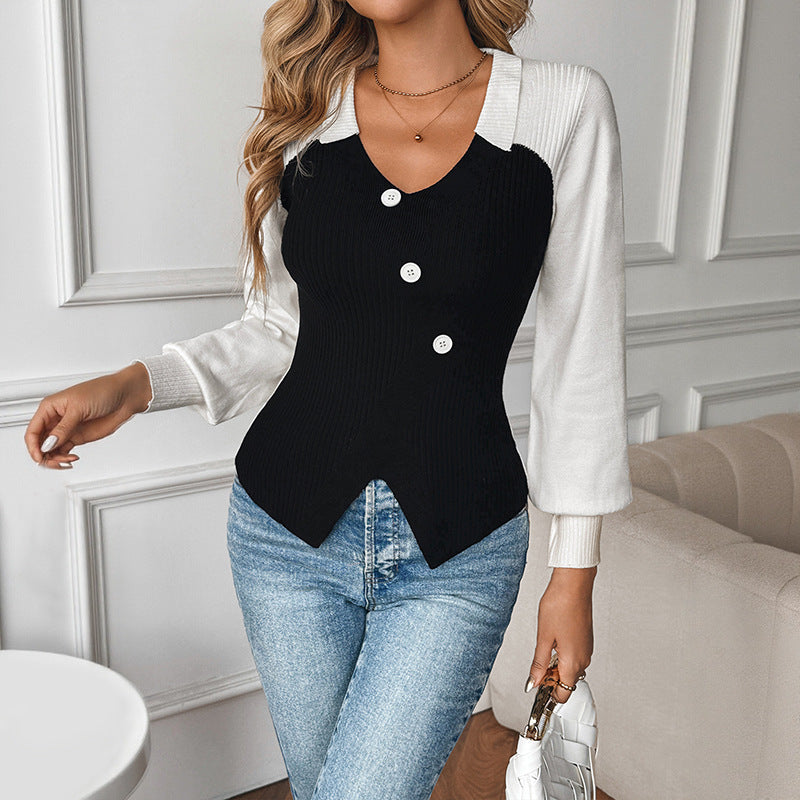 V-neck pullover top for women