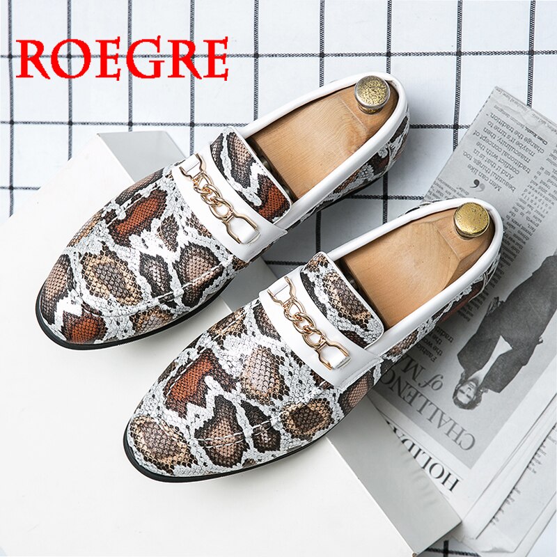 Men Leather Shoes Men Luxury Camouflage Gold National Pattern Oxfords Men