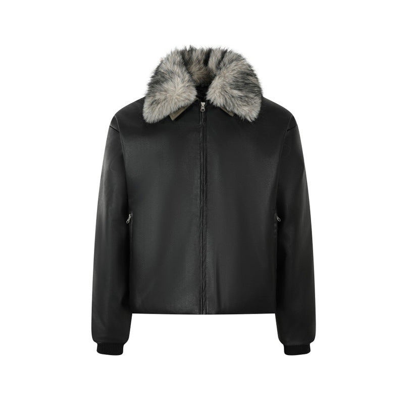 Winter Thick Warm Jacket for Men and Women,  Retro Street Style with Detachable Fur Collar