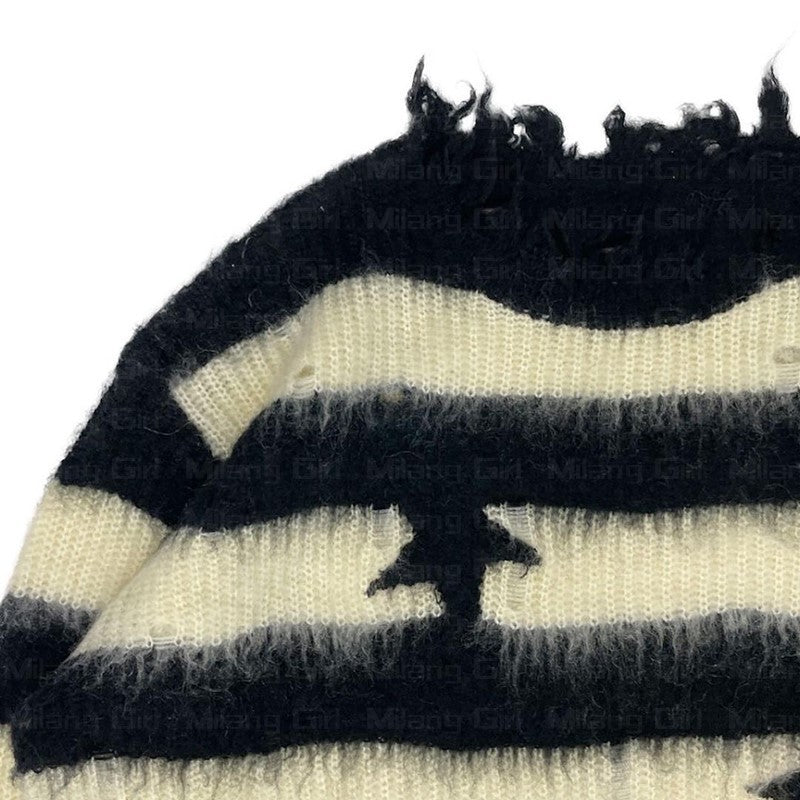 Loose autumn and winter star striped woolen sweater