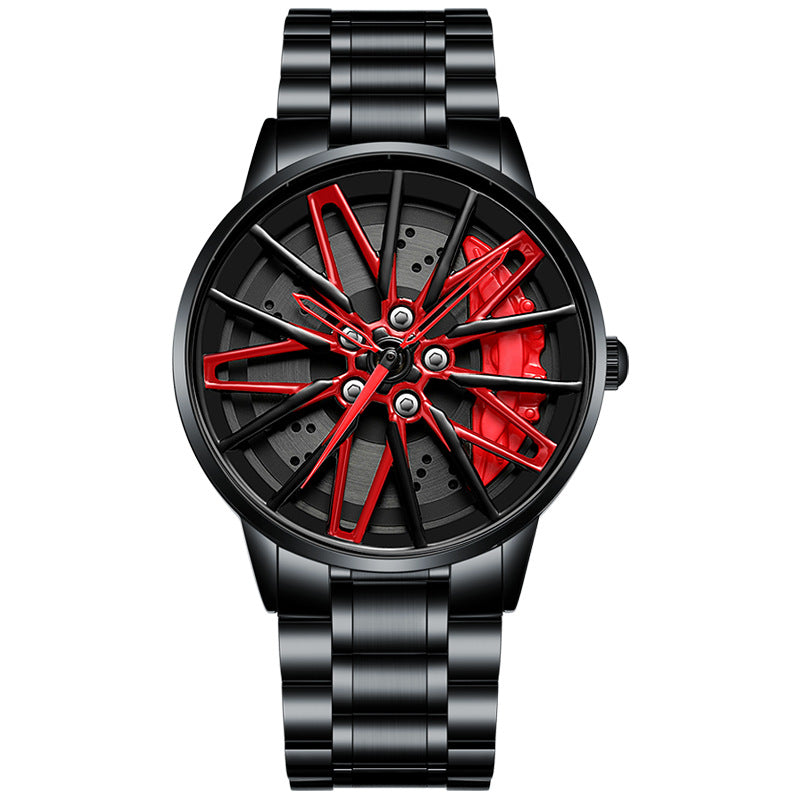 New Top Brand Luxury Mens Watches Stainless Steel Car Wheel Hub Quartz Watch For Men