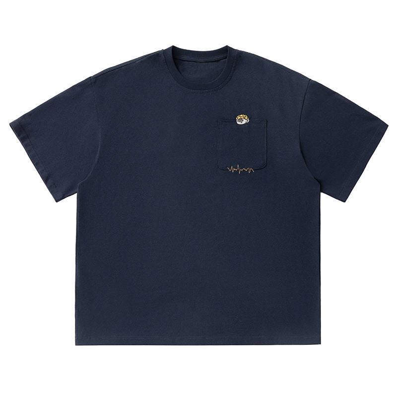 Embroidered short sleeved T-shirt for men