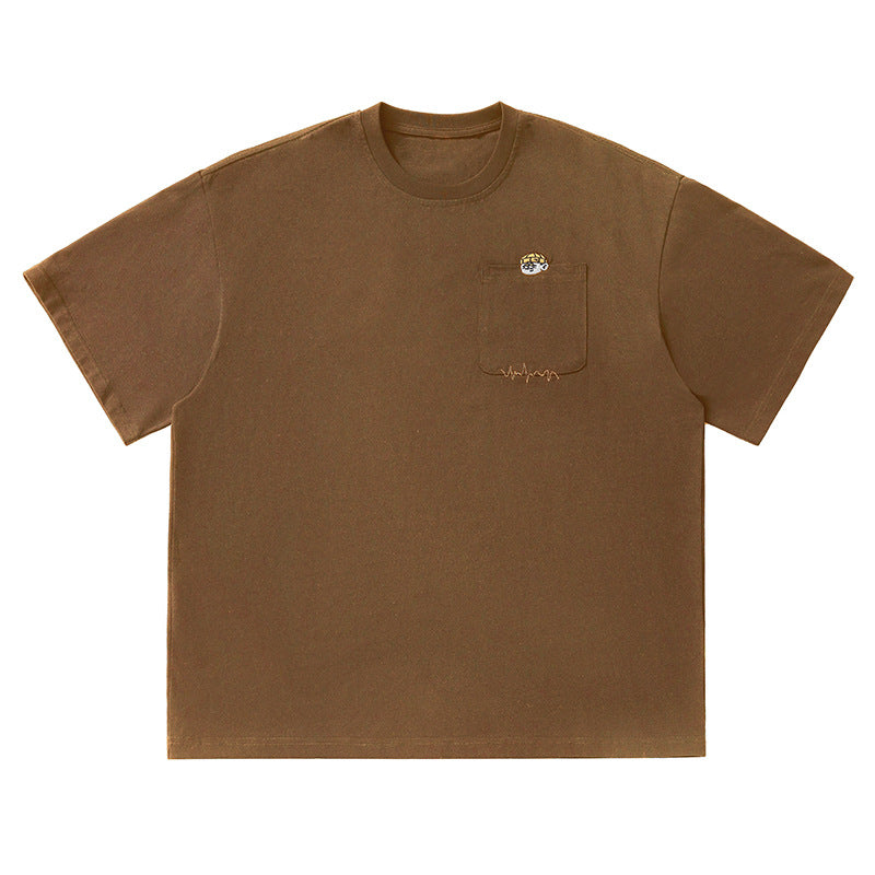 Embroidered short sleeved T-shirt for men