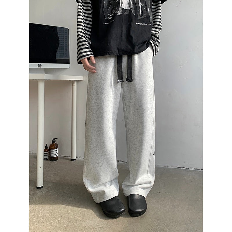 Side star printed casual sweatpants for men and women