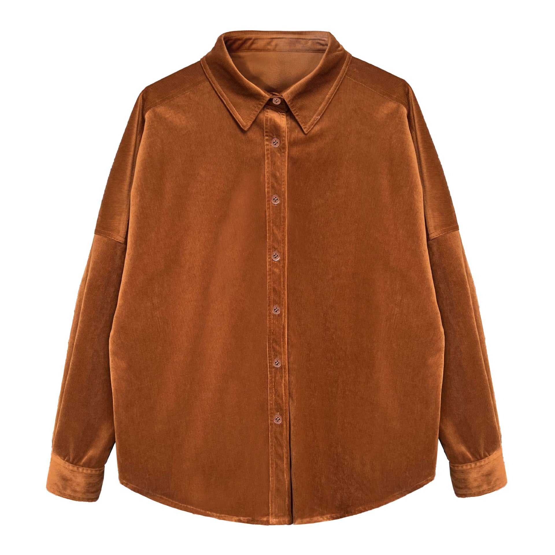 Thick brushed corduroy shirt for women